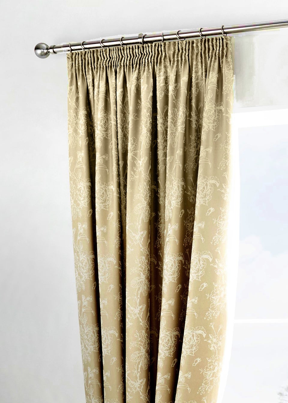 Dreams & Drapes Jasmine Pencil Pleat Curtains With Tie-Backs