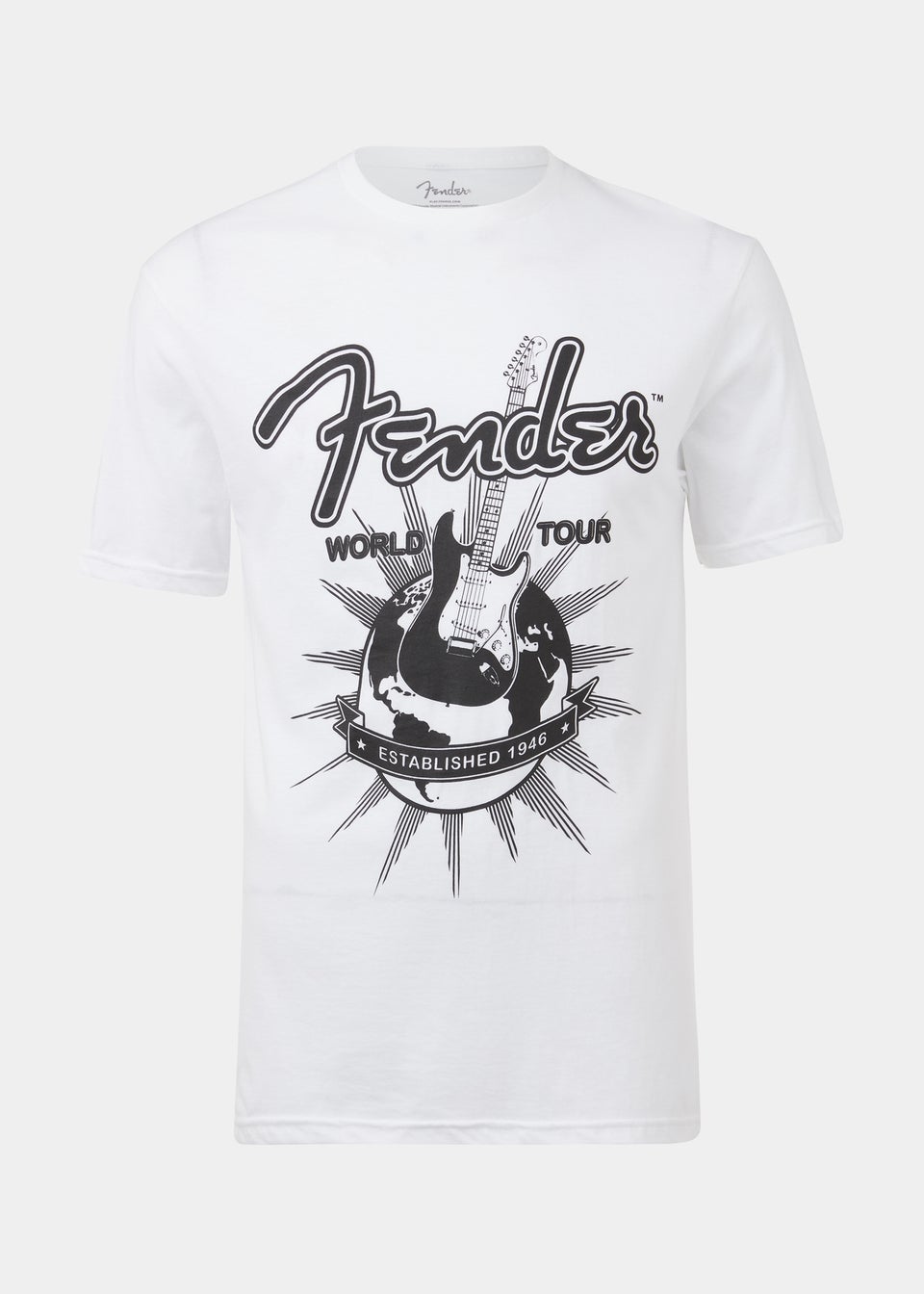 White Fender Print T-Shirt