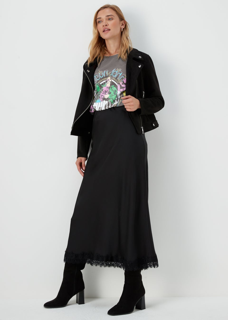 Charcoal Elton John Print T-Shirt
