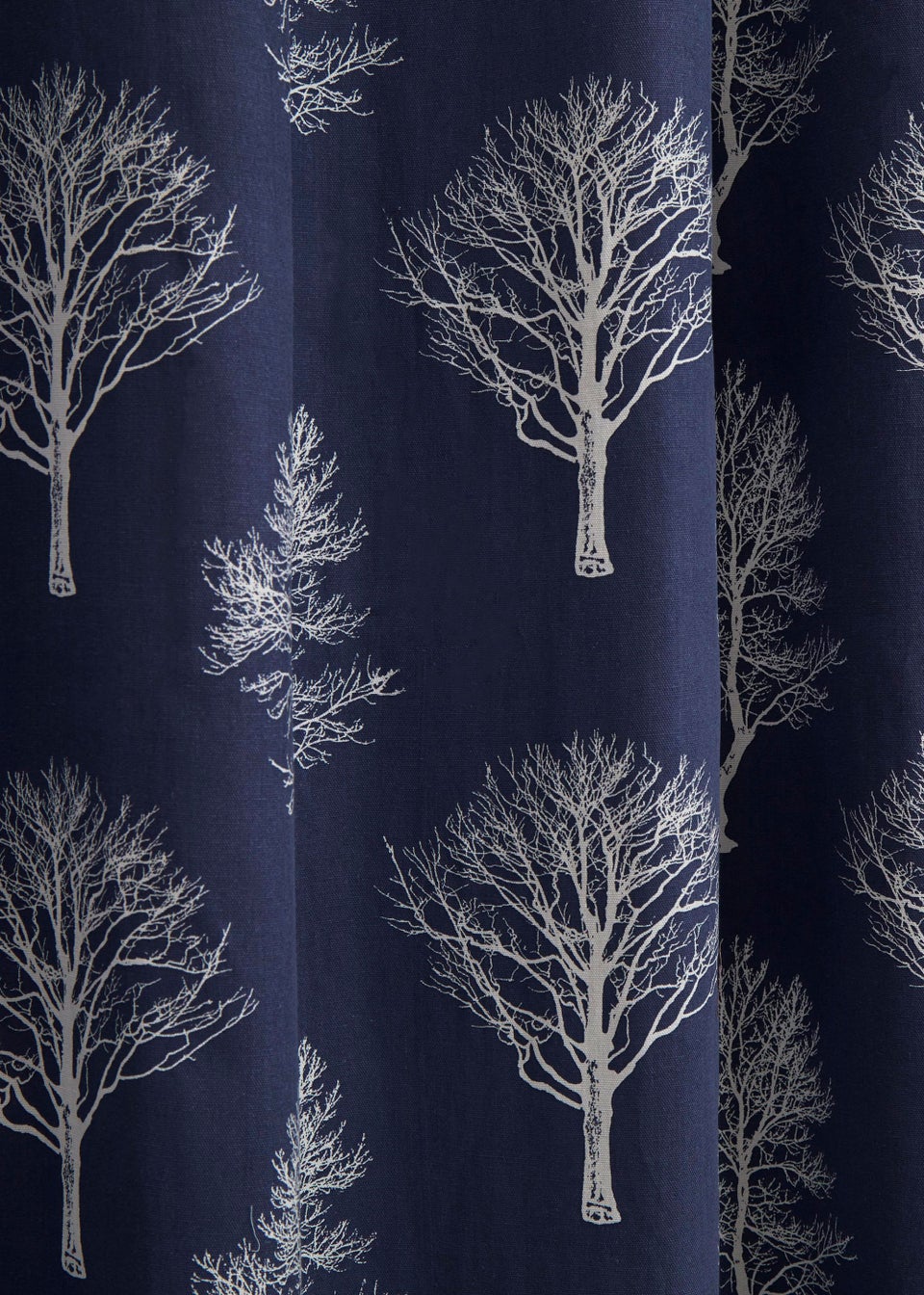 Fusion Woodland Trees Navy Eyelet Curtains