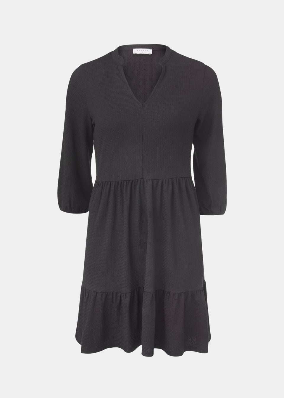Black Jersey Crinkle Mini Dress