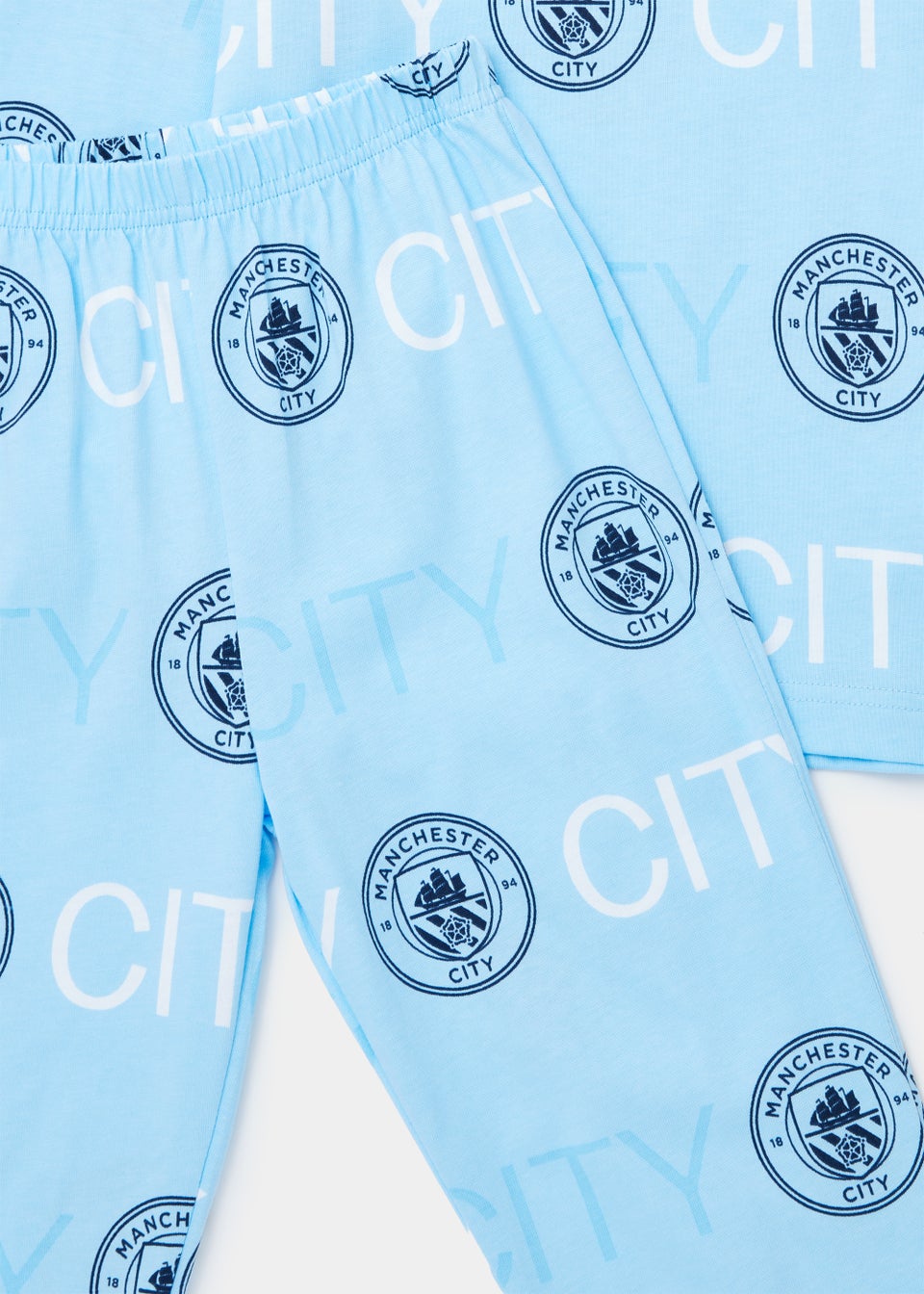 Kids Blue Manchester City Football Club Pyjama Set 4 12yrs Matalan