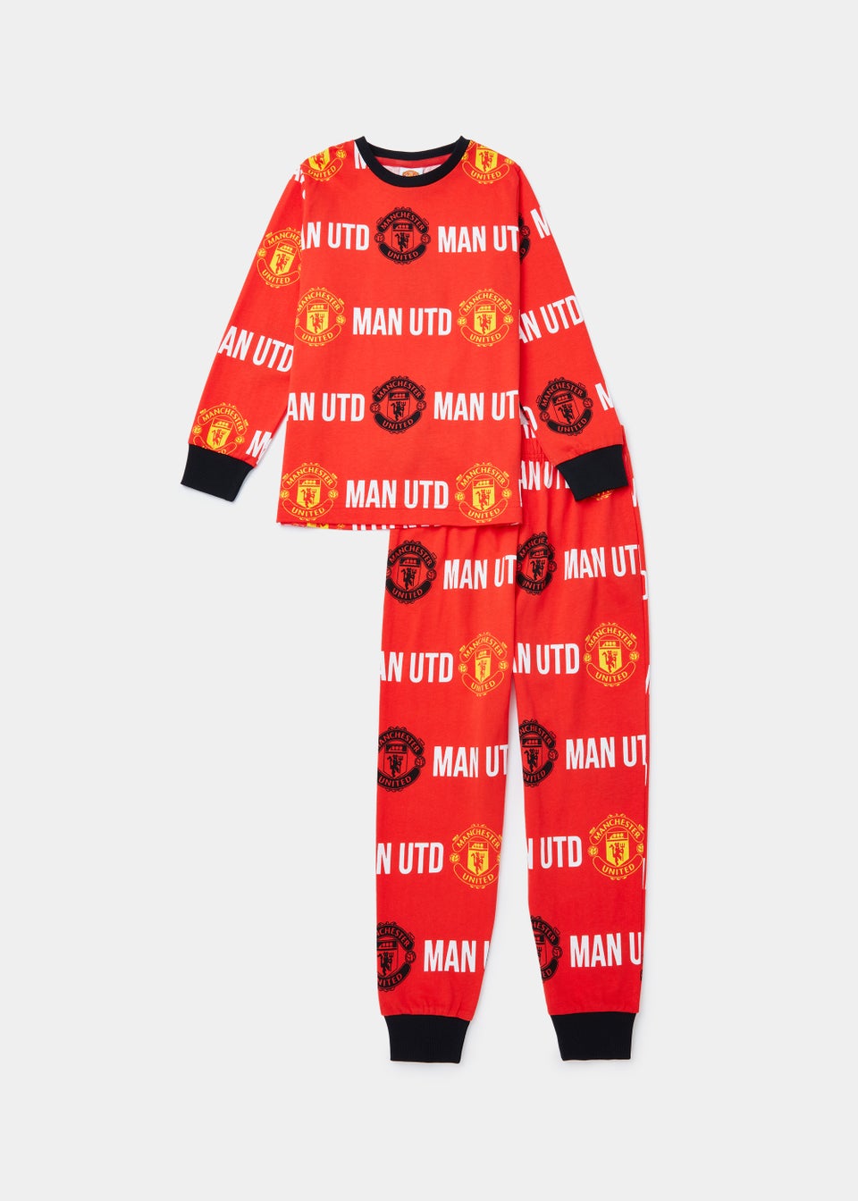 Kids Red Manchester United Football Club Pyjama Set (4-12yrs)