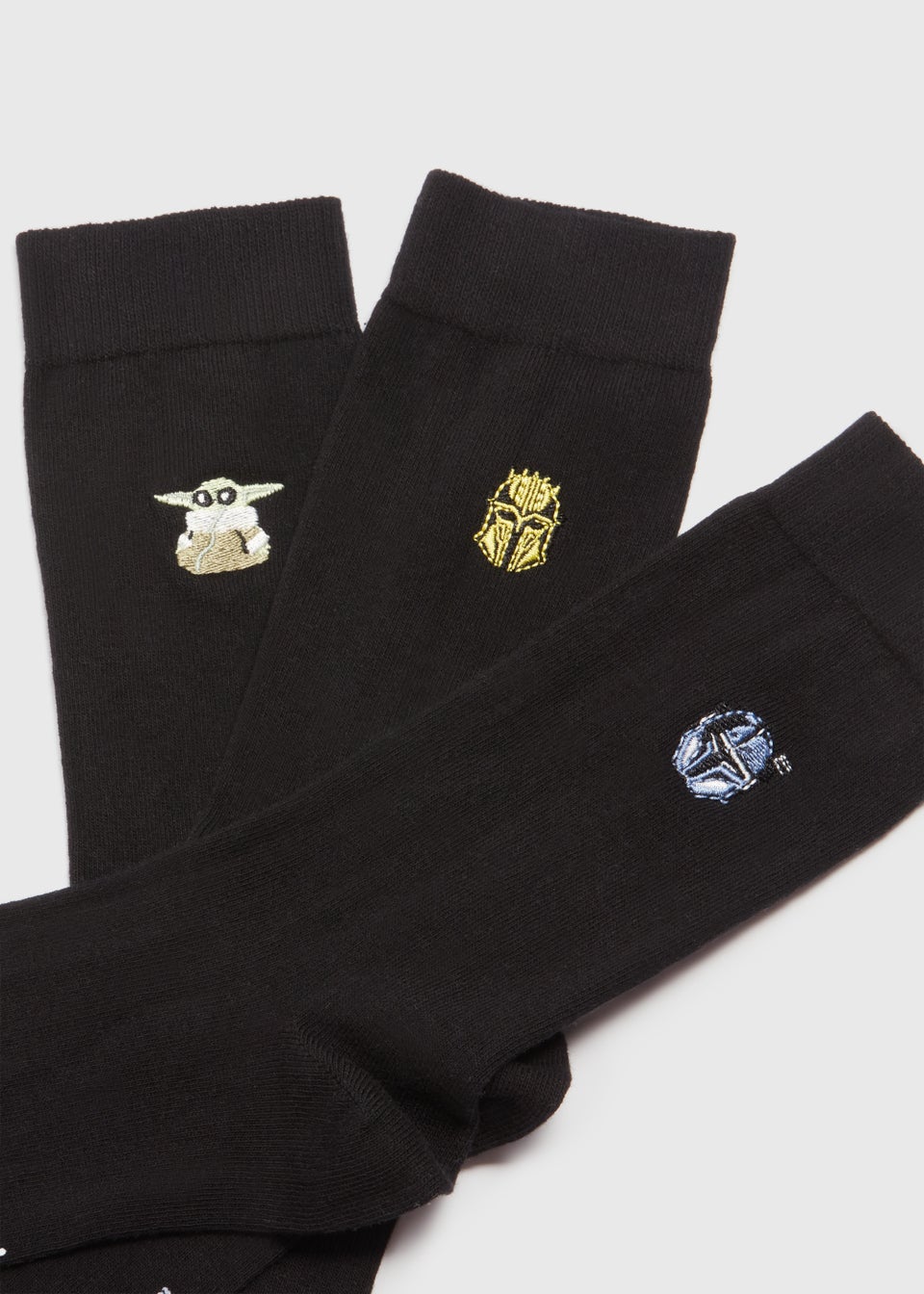 3 Pack Black Star Wars Embroidered Socks