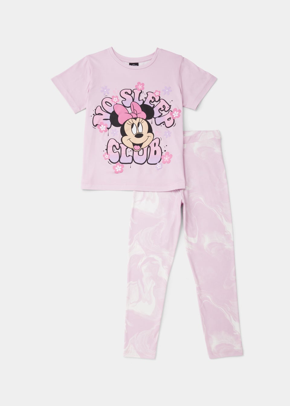 Kids Lilac Disney Minnie Mouse No Sleep Pyjama Set (3-13yrs)