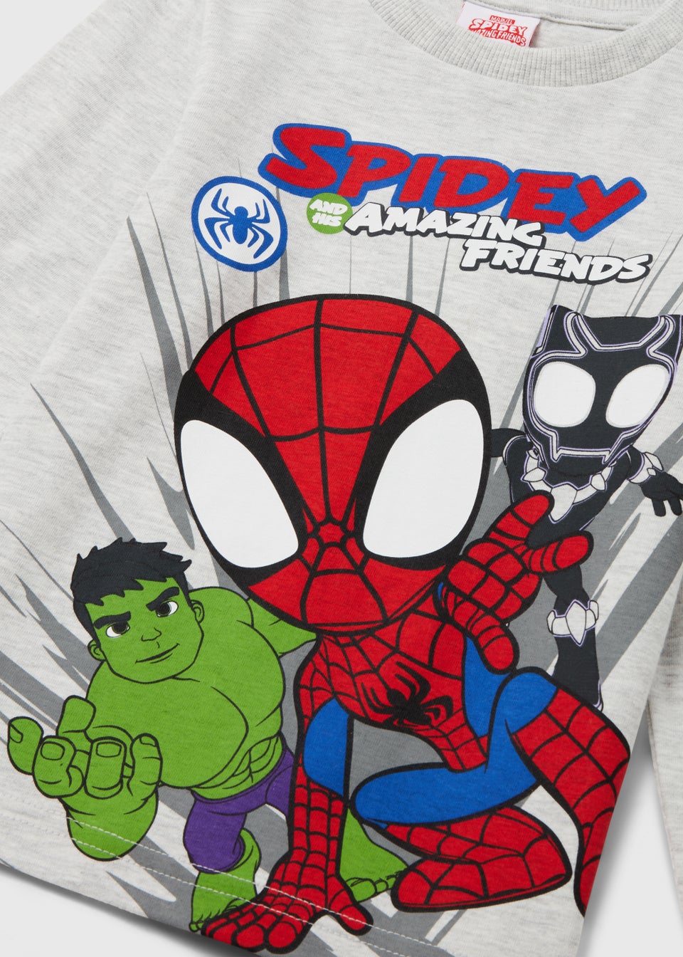 Kids Grey Spider-Man & Friends Print Long Sleeve T-Shirt (18mths-6yrs)