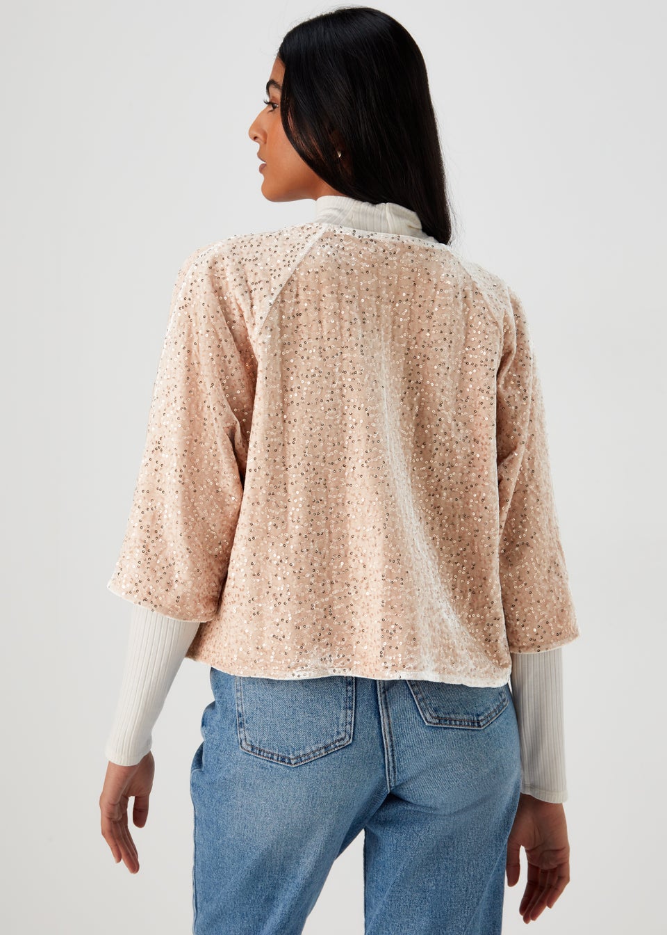 Gold Sequin Kimono