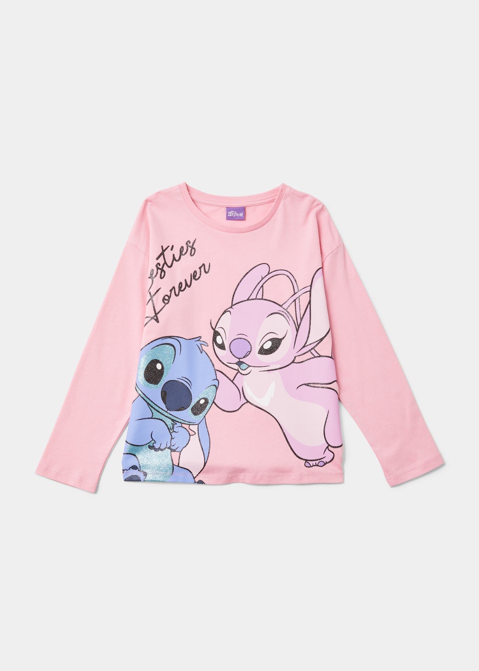 Kids Pink Stitch & Angel Besties Long Sleeve T-Shirt (3-9yrs)