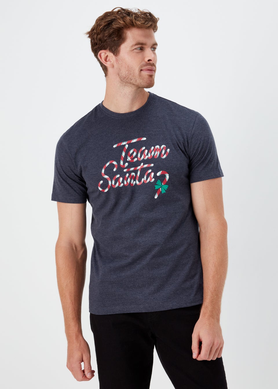 Navy Team Santa Candy Cane T-Shirt