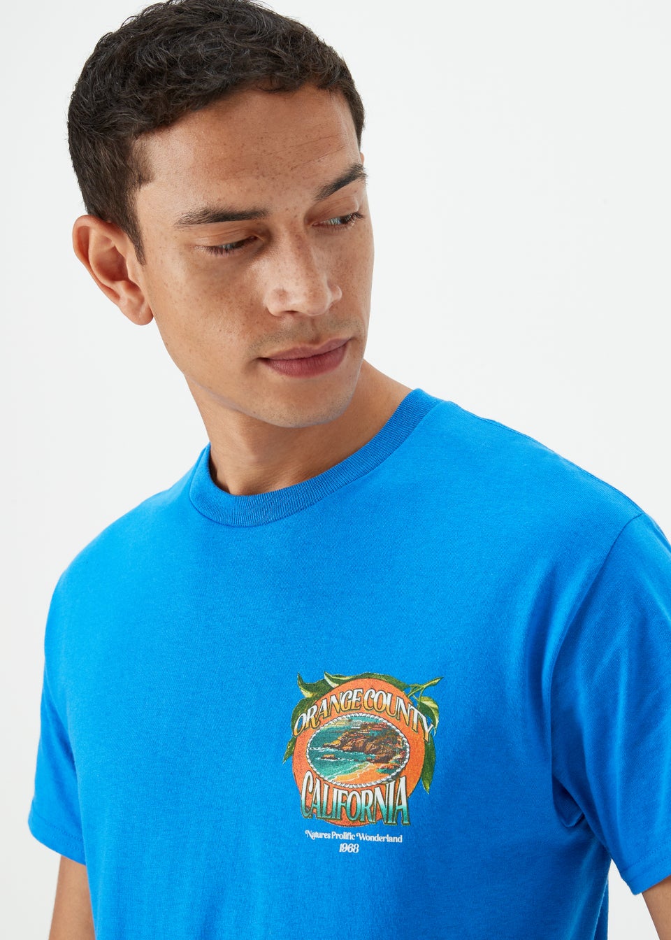 Cobalt Blue Orange County T-Shirt - Matalan