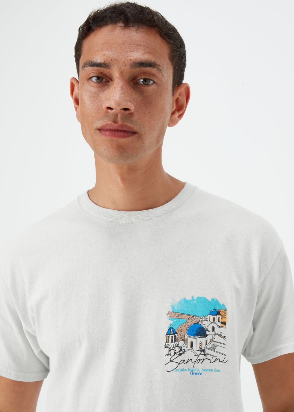 Ecru Santorini Print T-Shirt