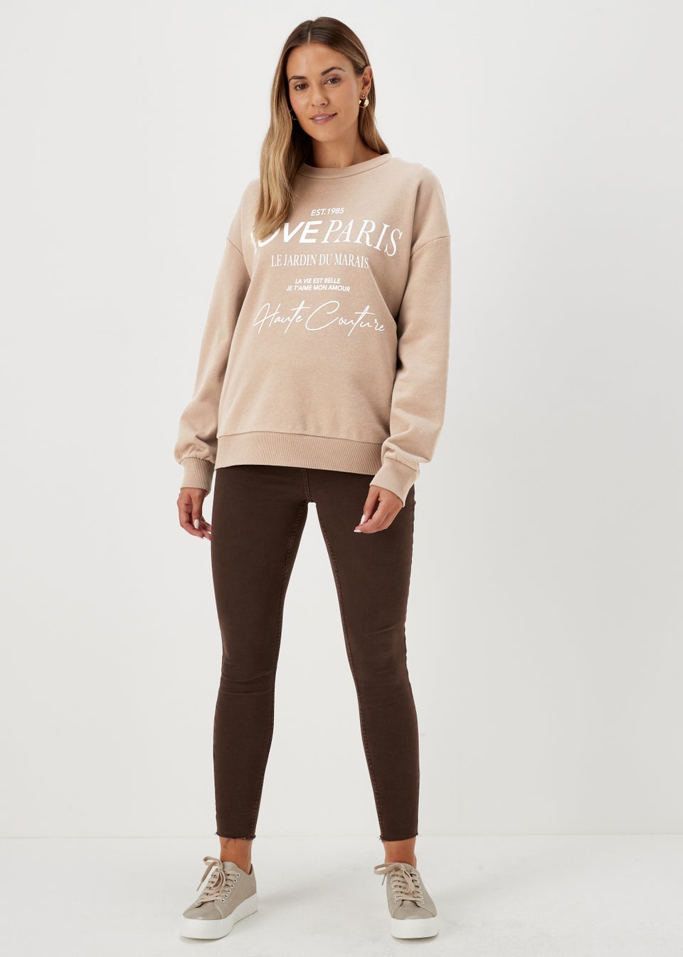 Beige Love Paris Sweatshirt