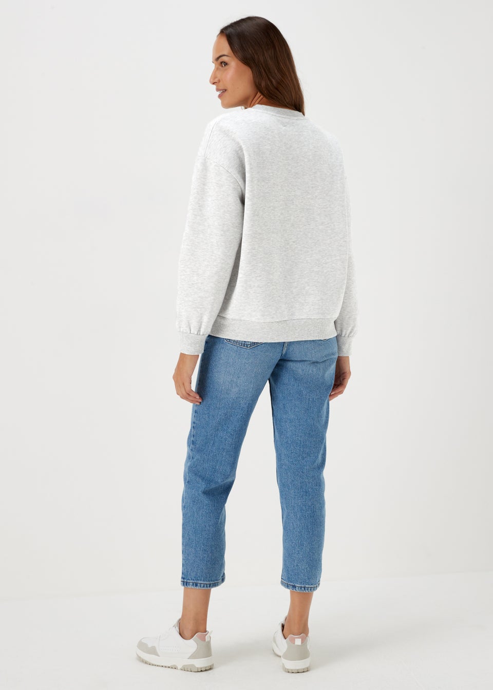 Grey Lipstick Print Sweatshirt