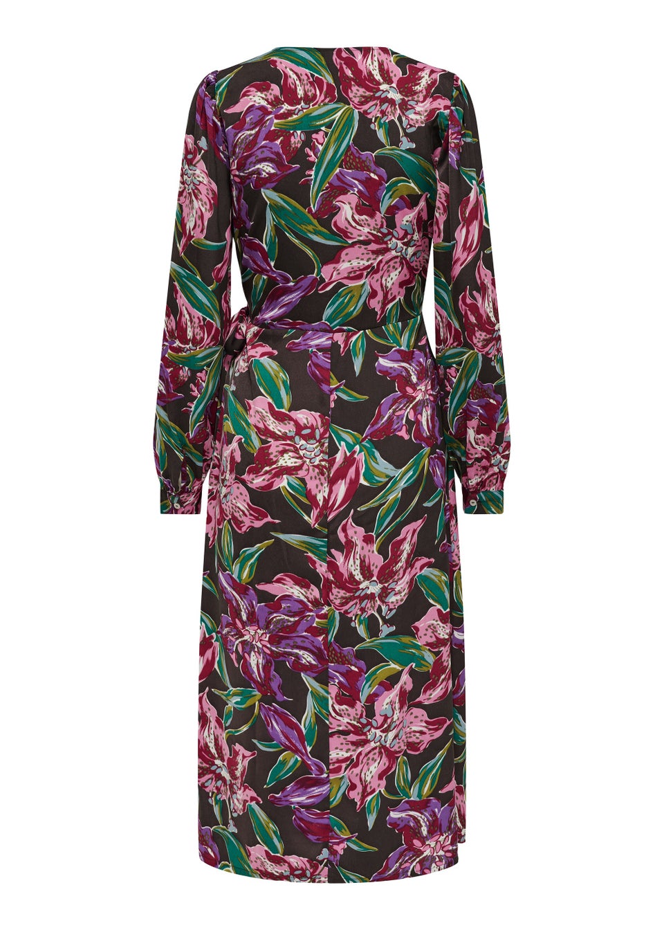 JDY Marina Khaki Wrap Long Sleeve Midi Dress