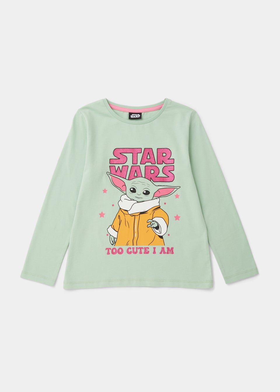 Kids Green Star Wars Mandalorian Long Sleeve T-Shirt (4-13yrs)