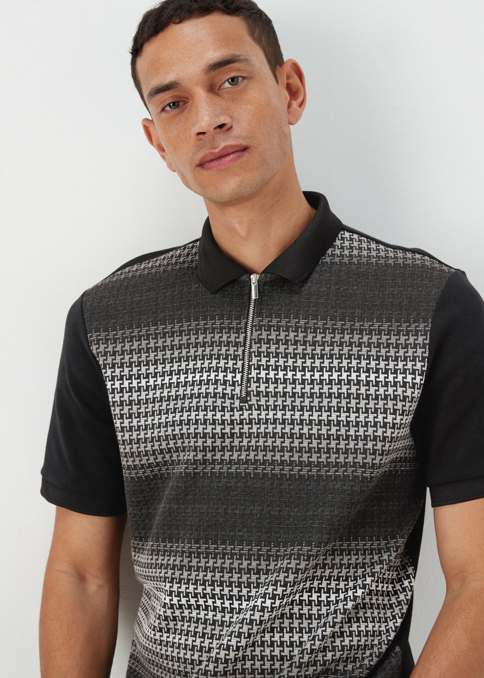Black Check Smart Polo Shirt