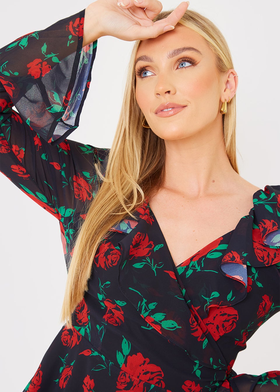 In the Style Jac Jossa Multicoloured Floral Wrap Blouse