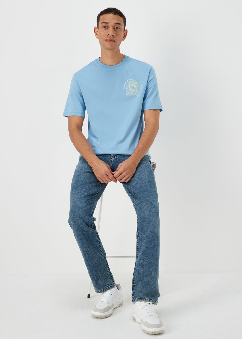 US Athletic Light Blue Graphic T-Shirt - Matalan