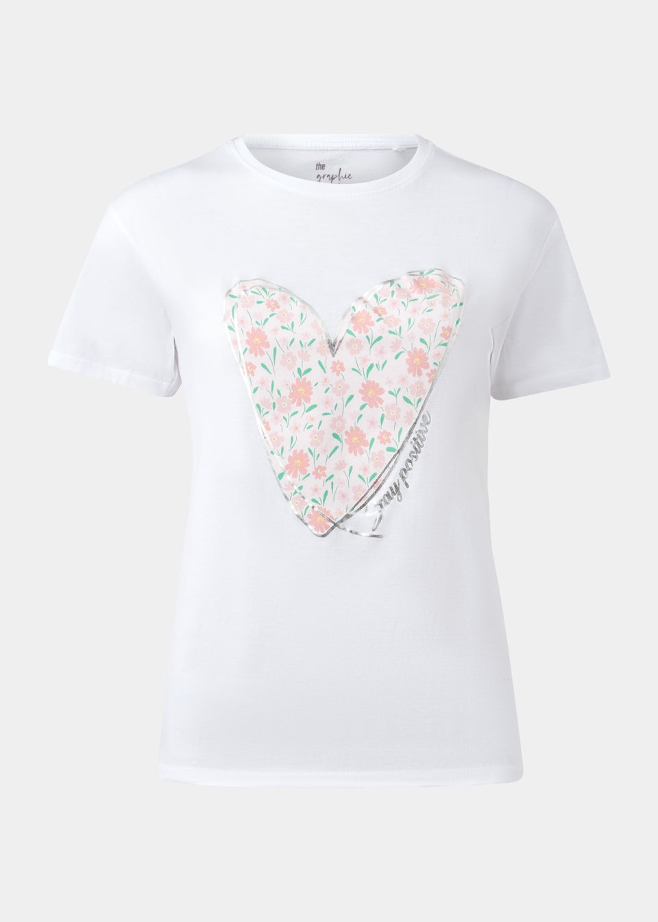 White Floral Heart T-Shirt