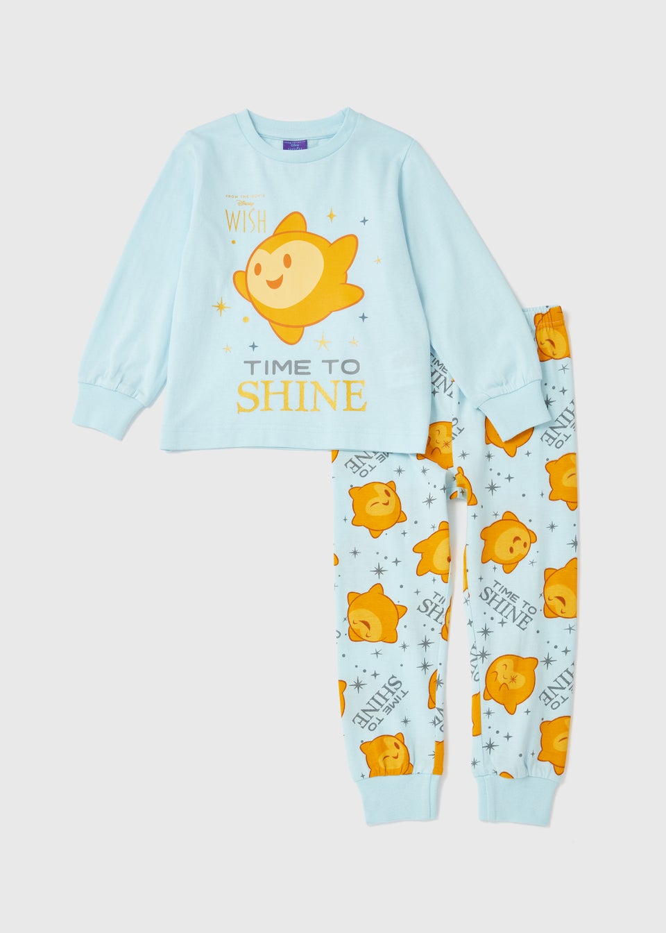Kids Disney Blue Wish Star Print Long Sleeve Pyjamas (3-9yrs)