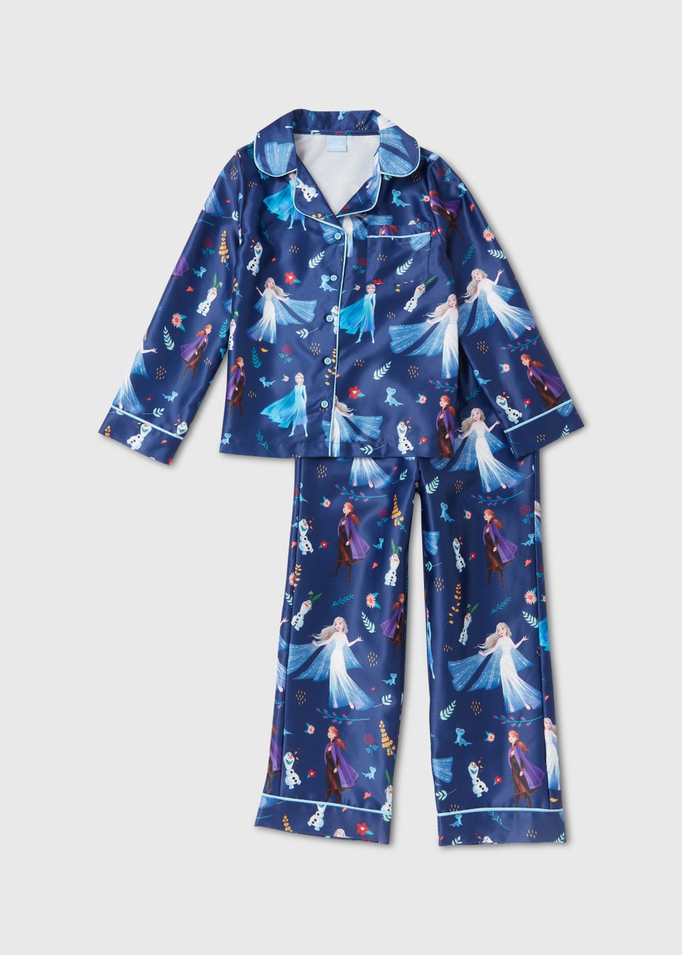 Kids Blue Frozen Blue Print Satin Pyjama Set (2-9yrs)