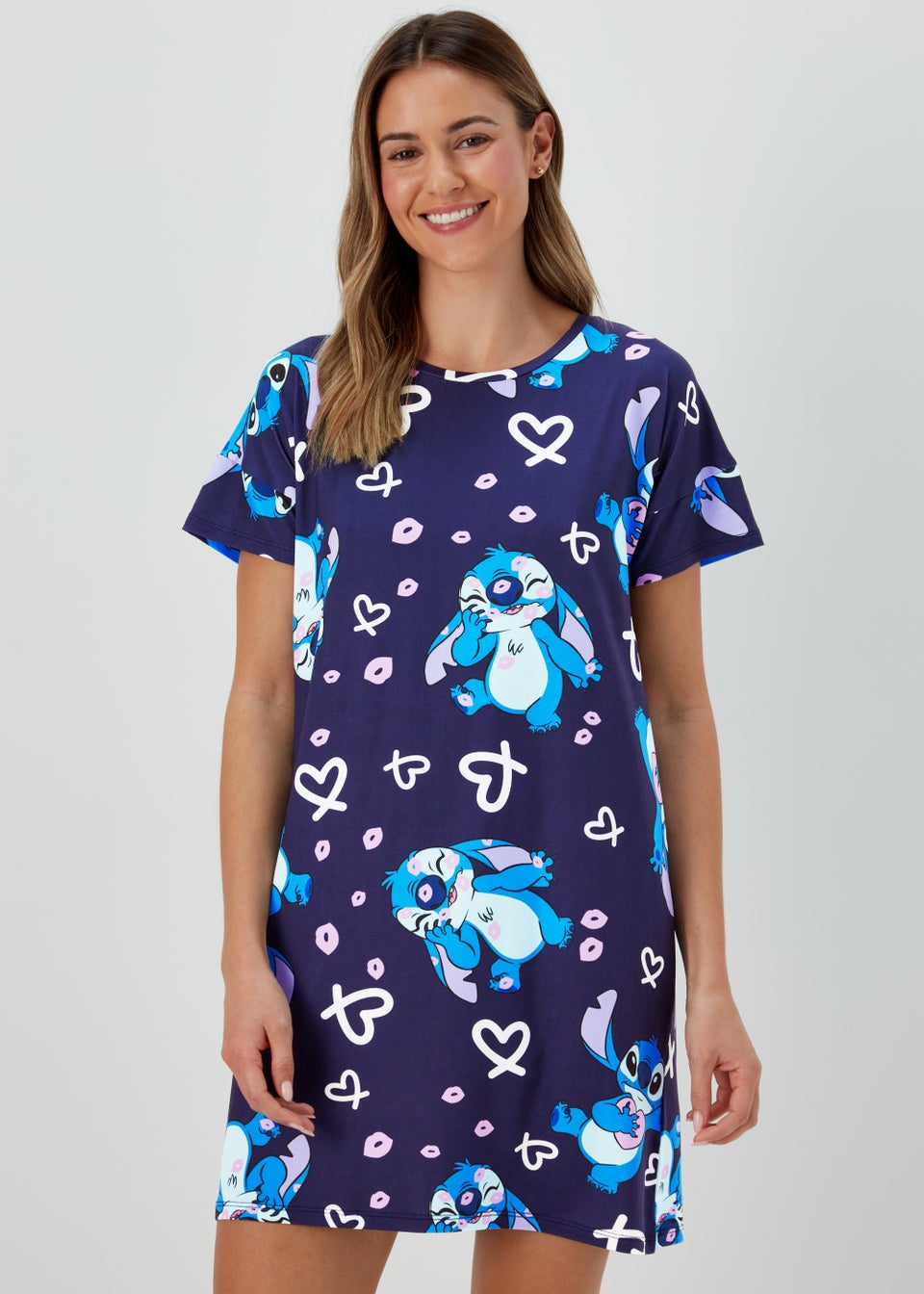 Navy Stitch Print Nightie