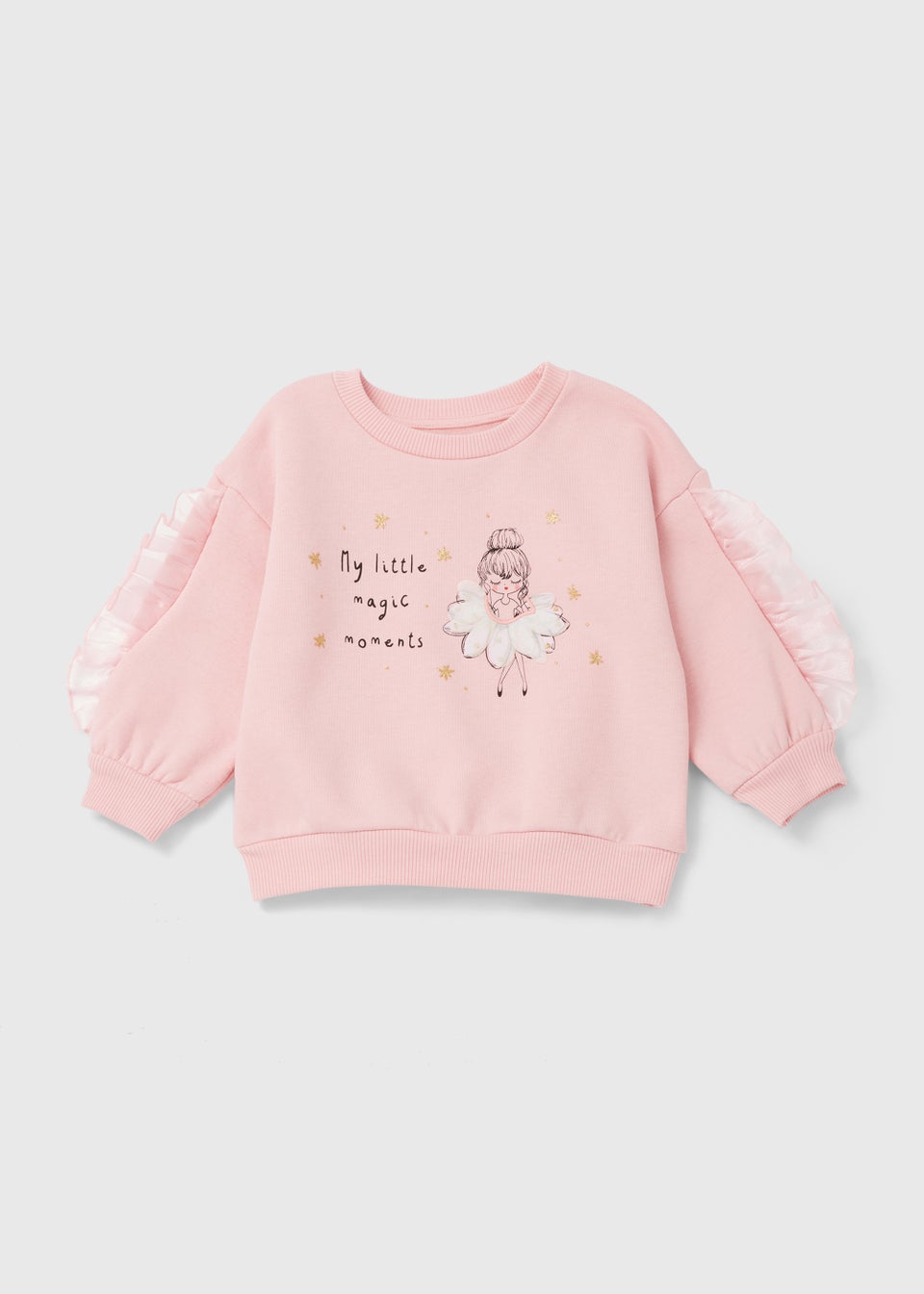 Girls Pink Fairy Mesh Sweatshirt (9mths-6yrs)