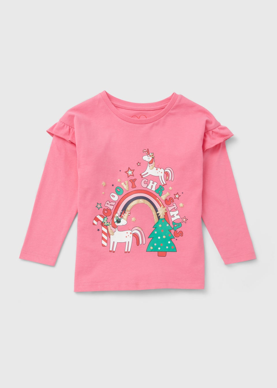 Girls Pink Unicorn Print T-Shirt (9mths-6yrs)