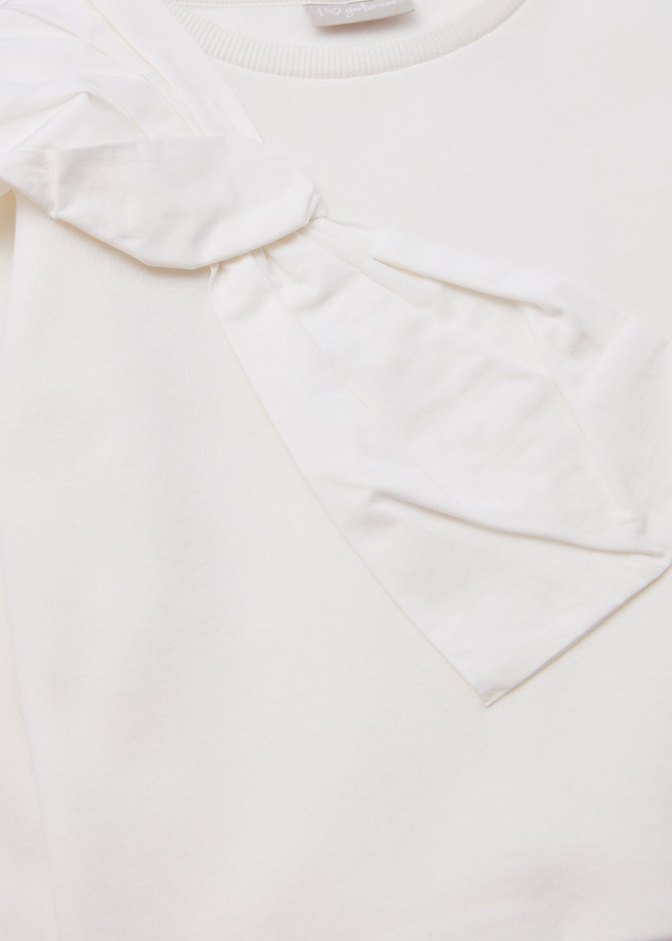 Girls White Corsage Bow Sweatshirt (4-13yrs) - Matalan