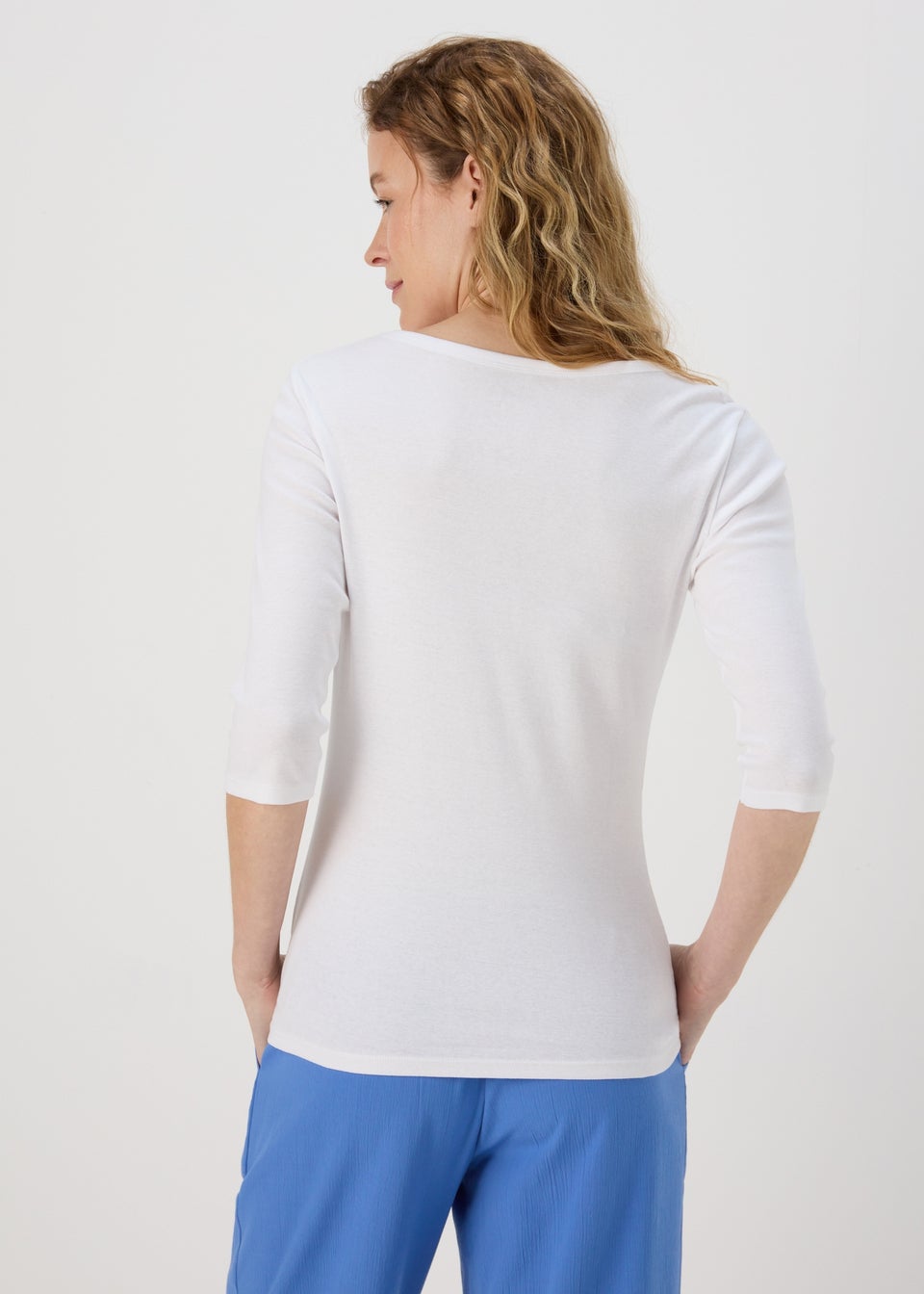 White 3/4 Sleeve Perfect T-Shirt