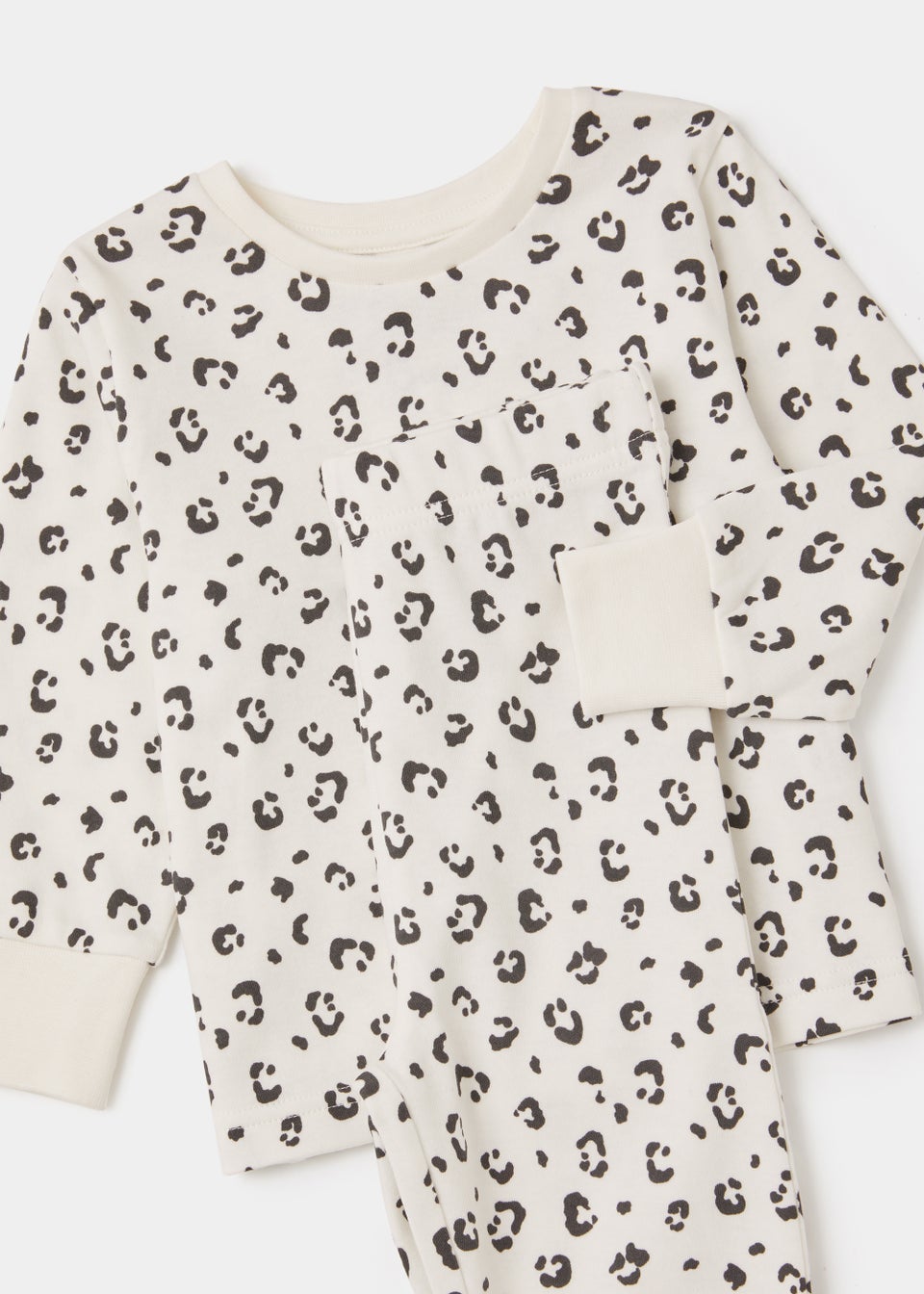 Girls Cream Leopard Print Pyjama Set (9mths-5yrs)