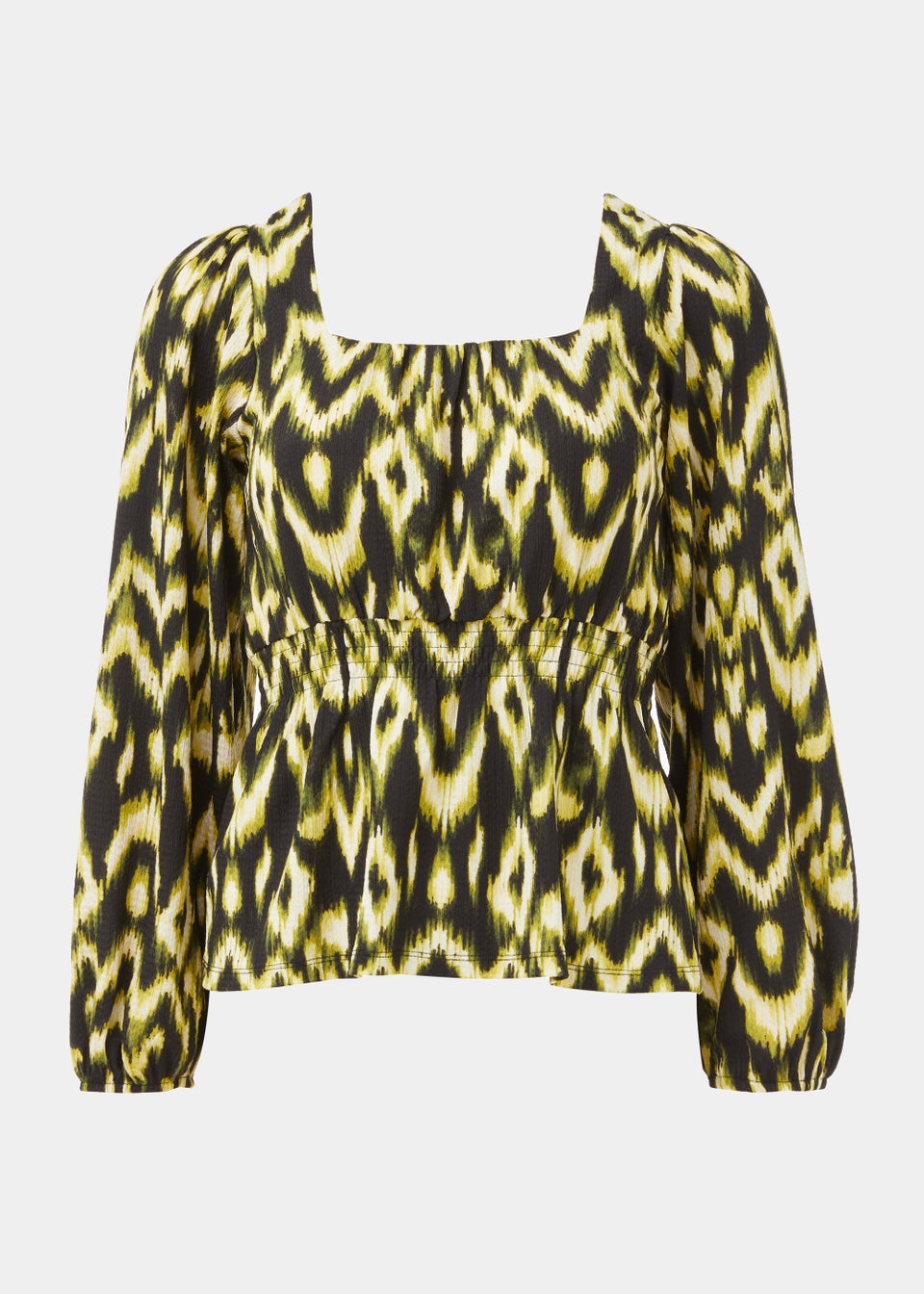 Green Aztec Print Long Sleeve Top
