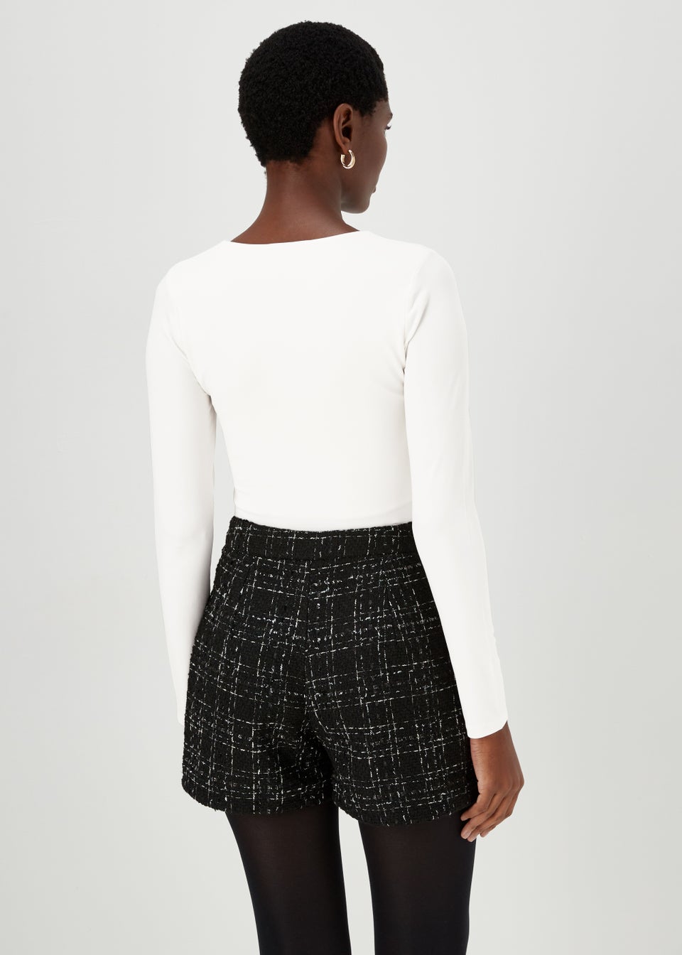 Et Vous Ivory Nylon Jersey Top