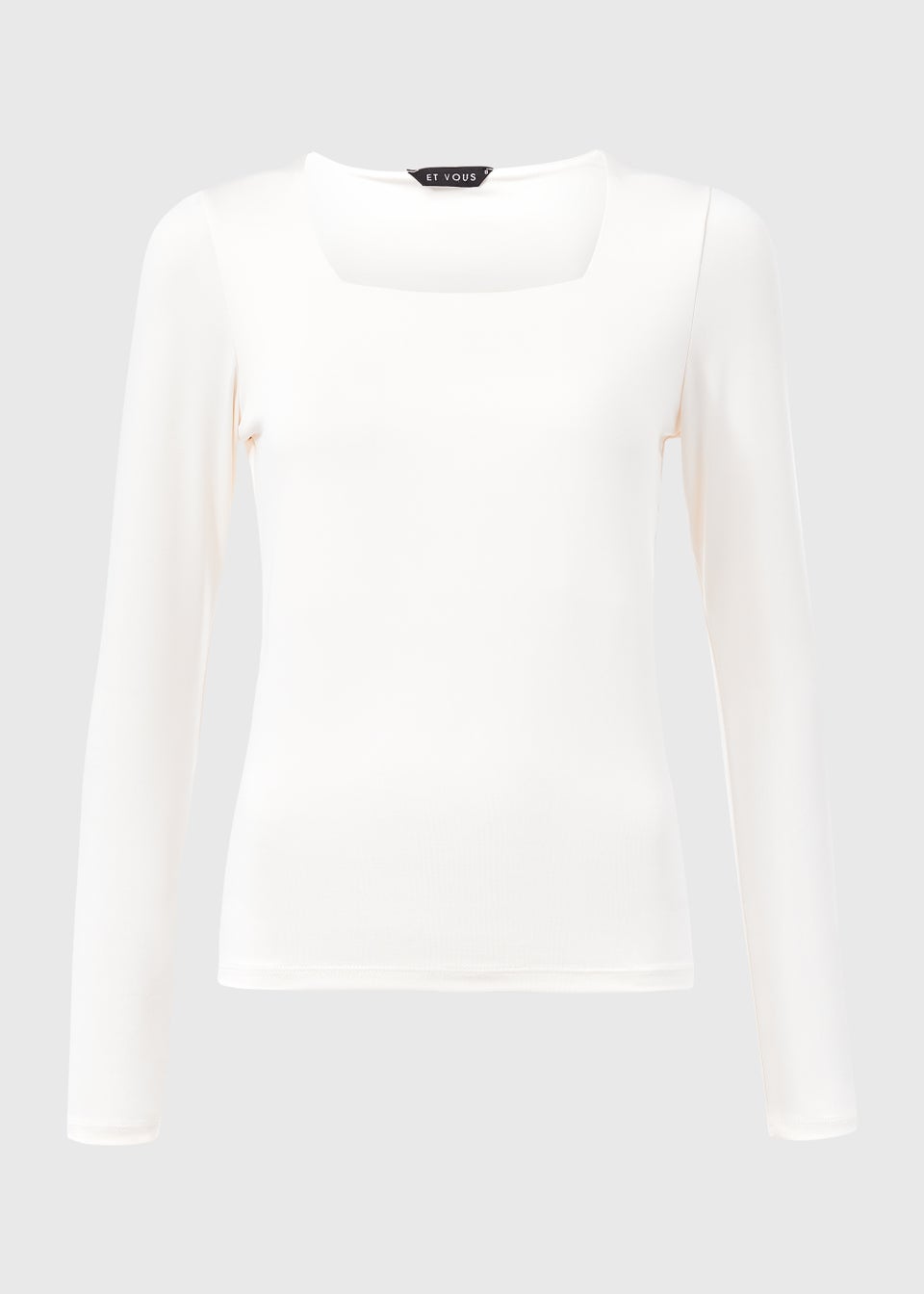 Et Vous Ivory Nylon Jersey Top