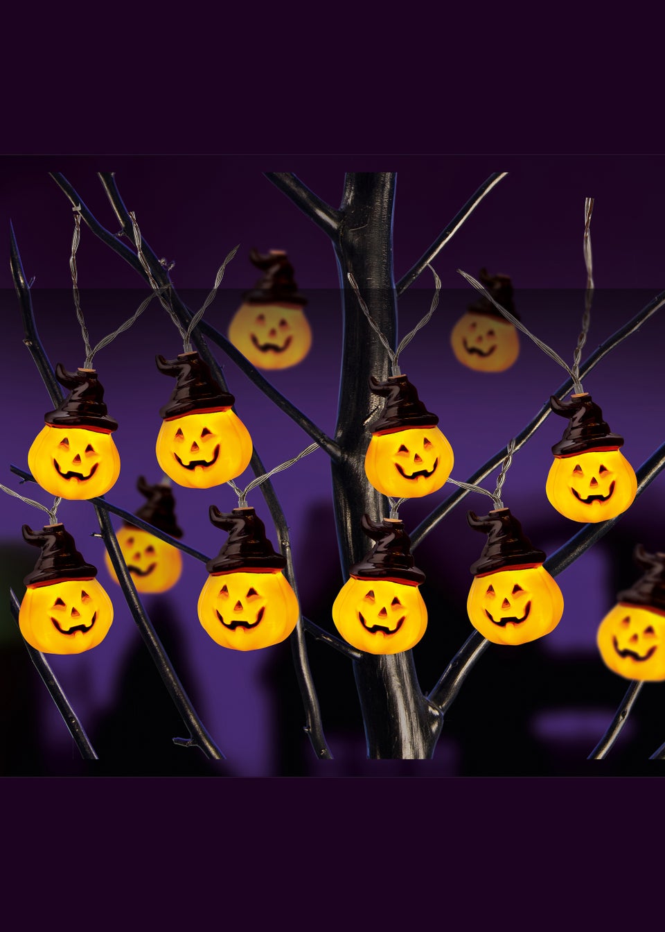 Premier Decorations Battery Operated 10 LED Pumpkin Lights (130cm)