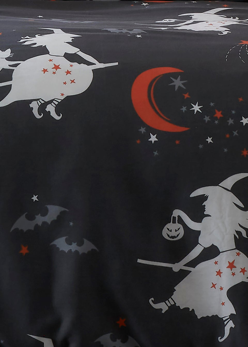 Bedlam Charcoal Halloween Flying Witches Duvet Cover Set