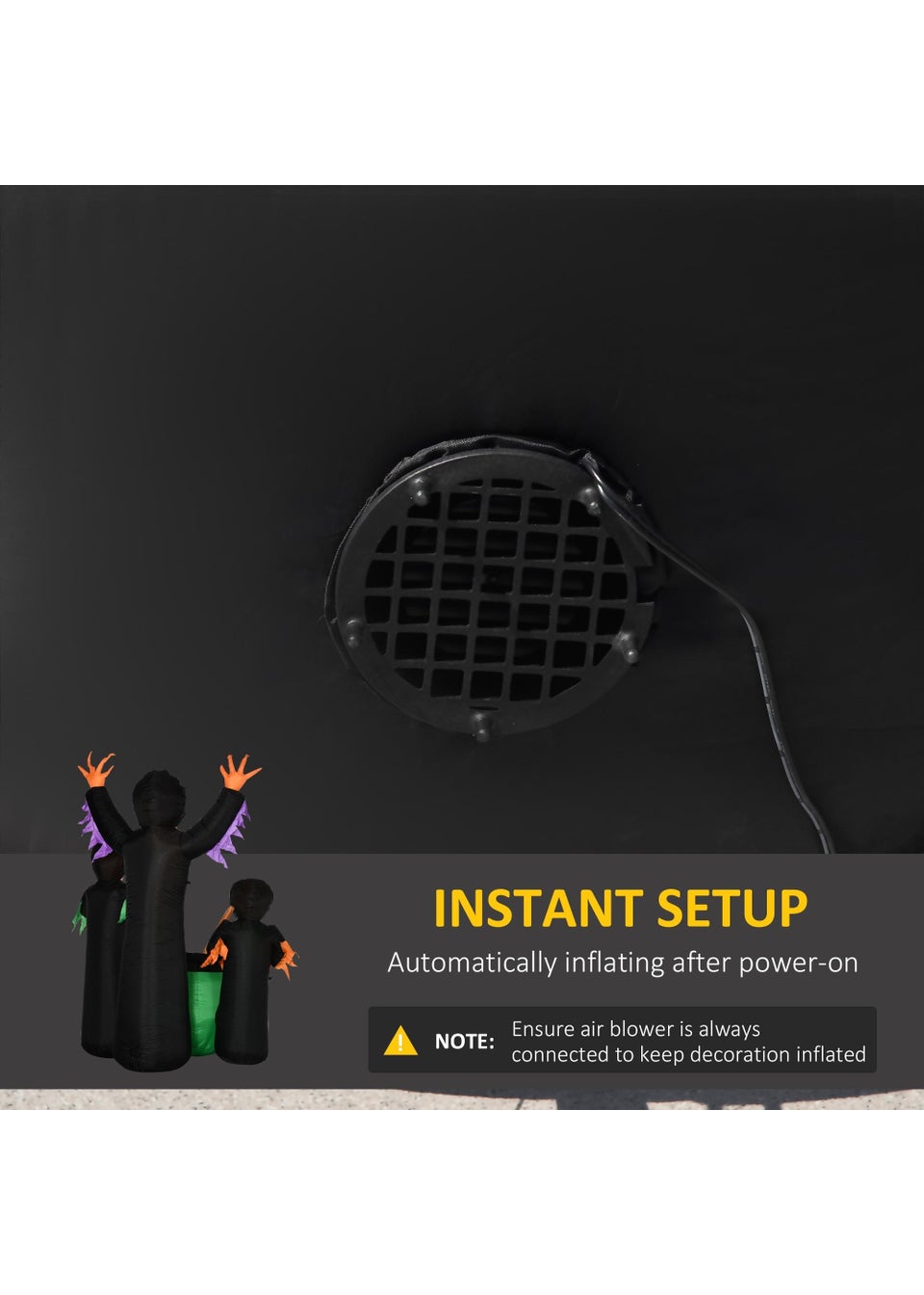 HOMCOM LED Inflatable Three Witch and Magical Potions (185cm x 130cm x 240cm)