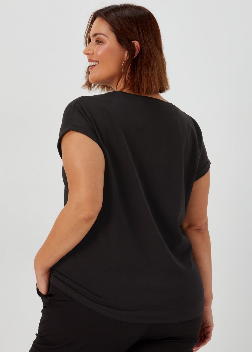 Papaya Curve Black Star Print TShirt Matalan