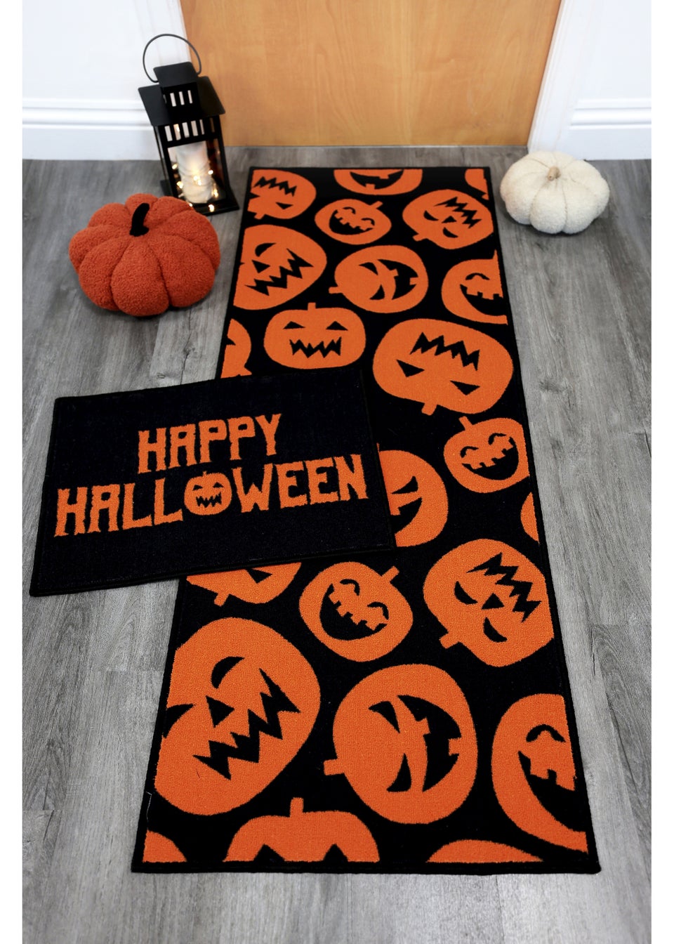Relay Spooky Pumpkin Runner & Door Mat Set