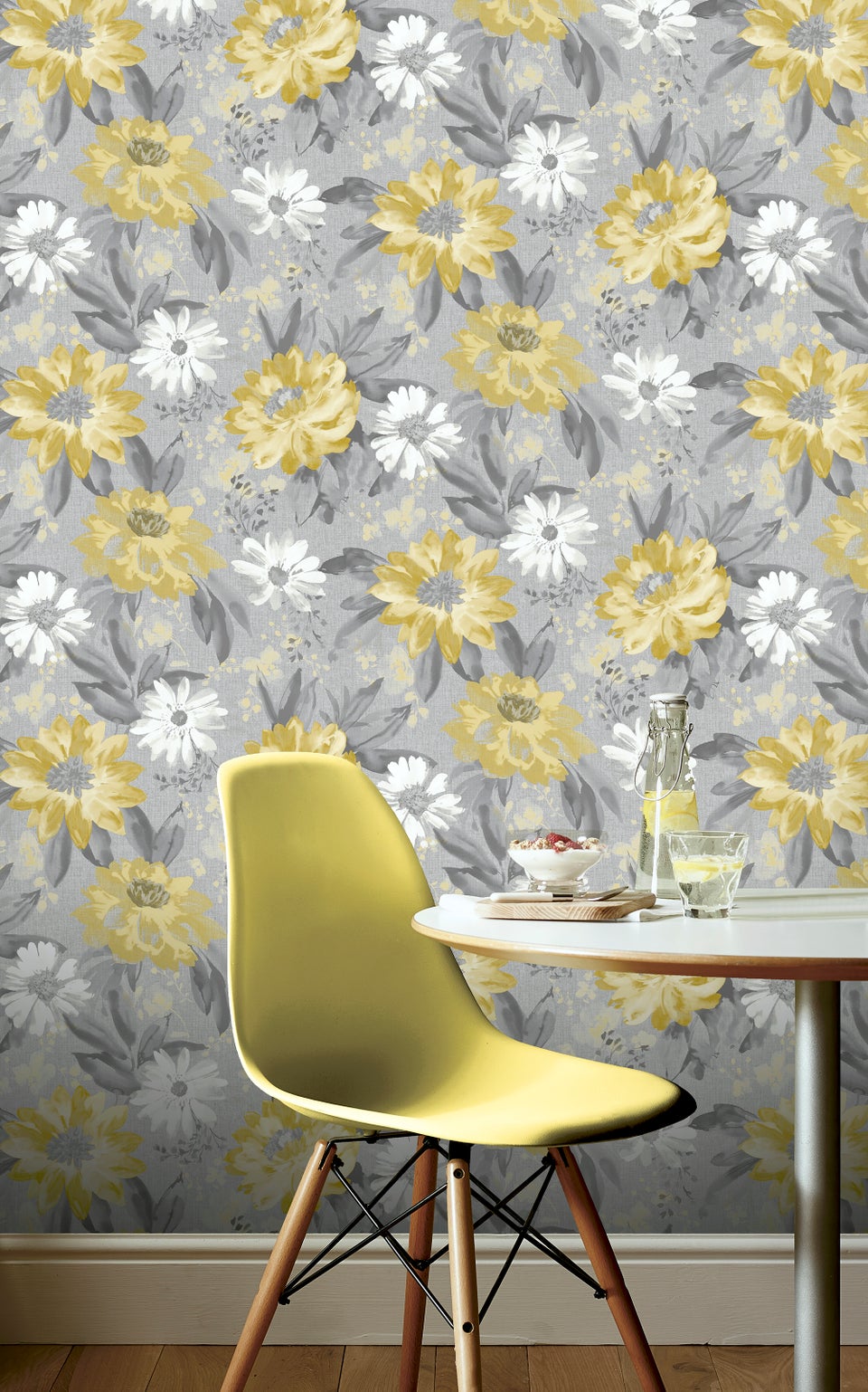 Arthouse Painted Dahlia Floral Wallpaper