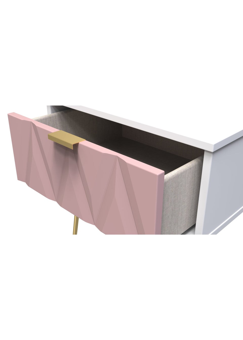 Swift Prism 1 Drawer Bedside Table (41cm x 39.5cm x 45cm)