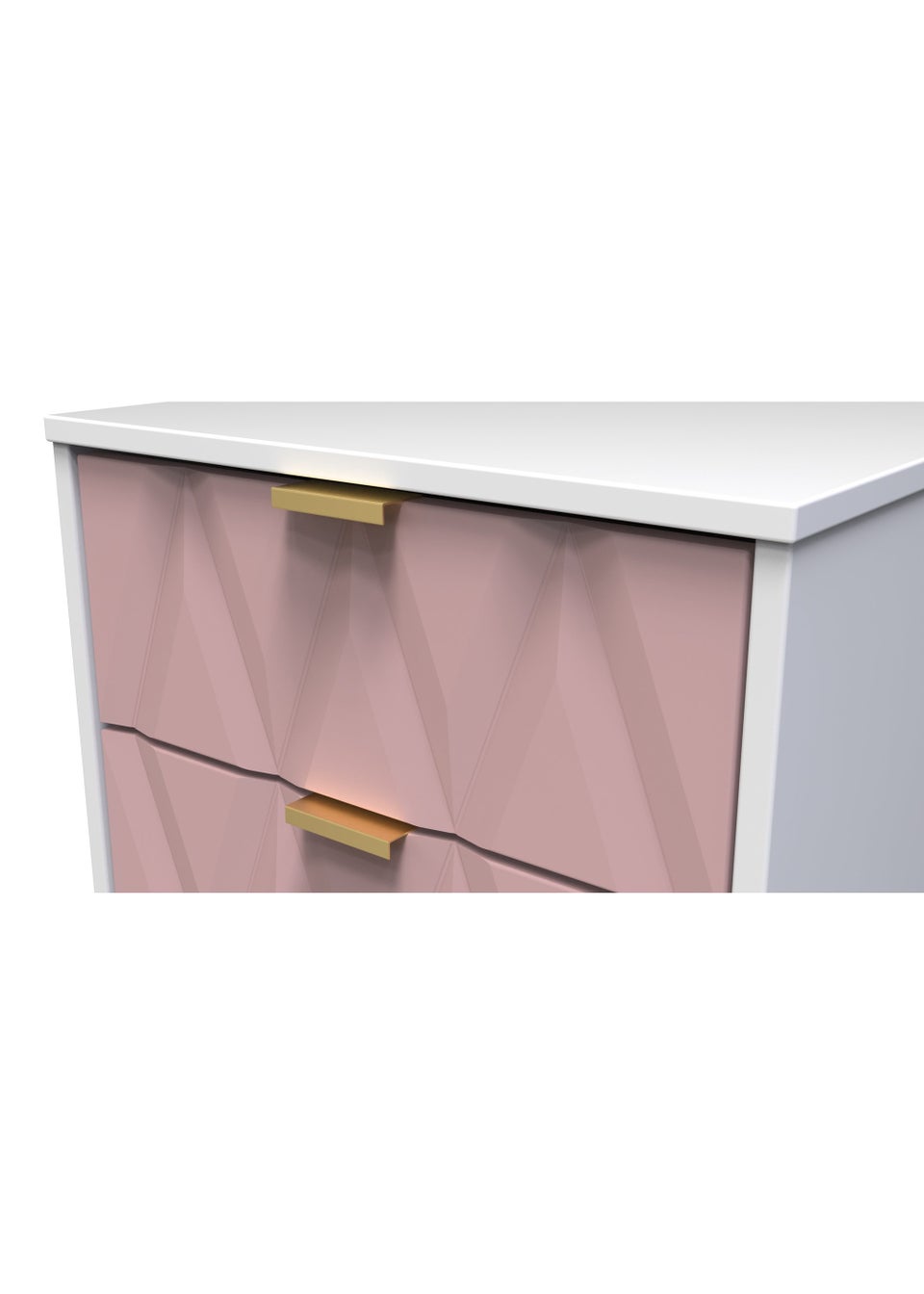 Swift Prism 2 Drawer Bedside Table (50.5cm x 41.5cm x 39.5cm)