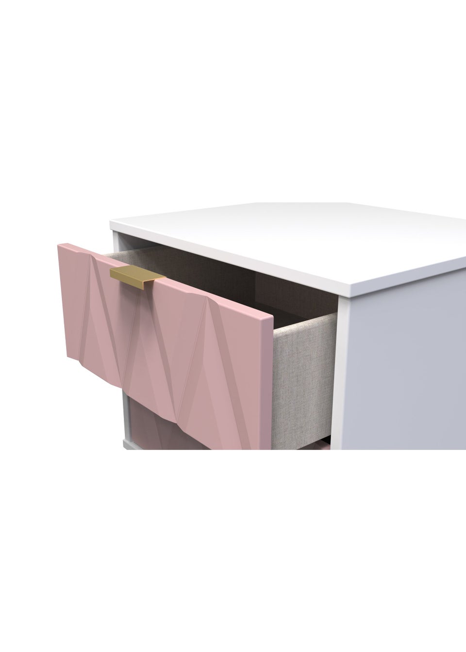 Swift Prism 2 Drawer Bedside Table (50.5cm x 41.5cm x 39.5cm)