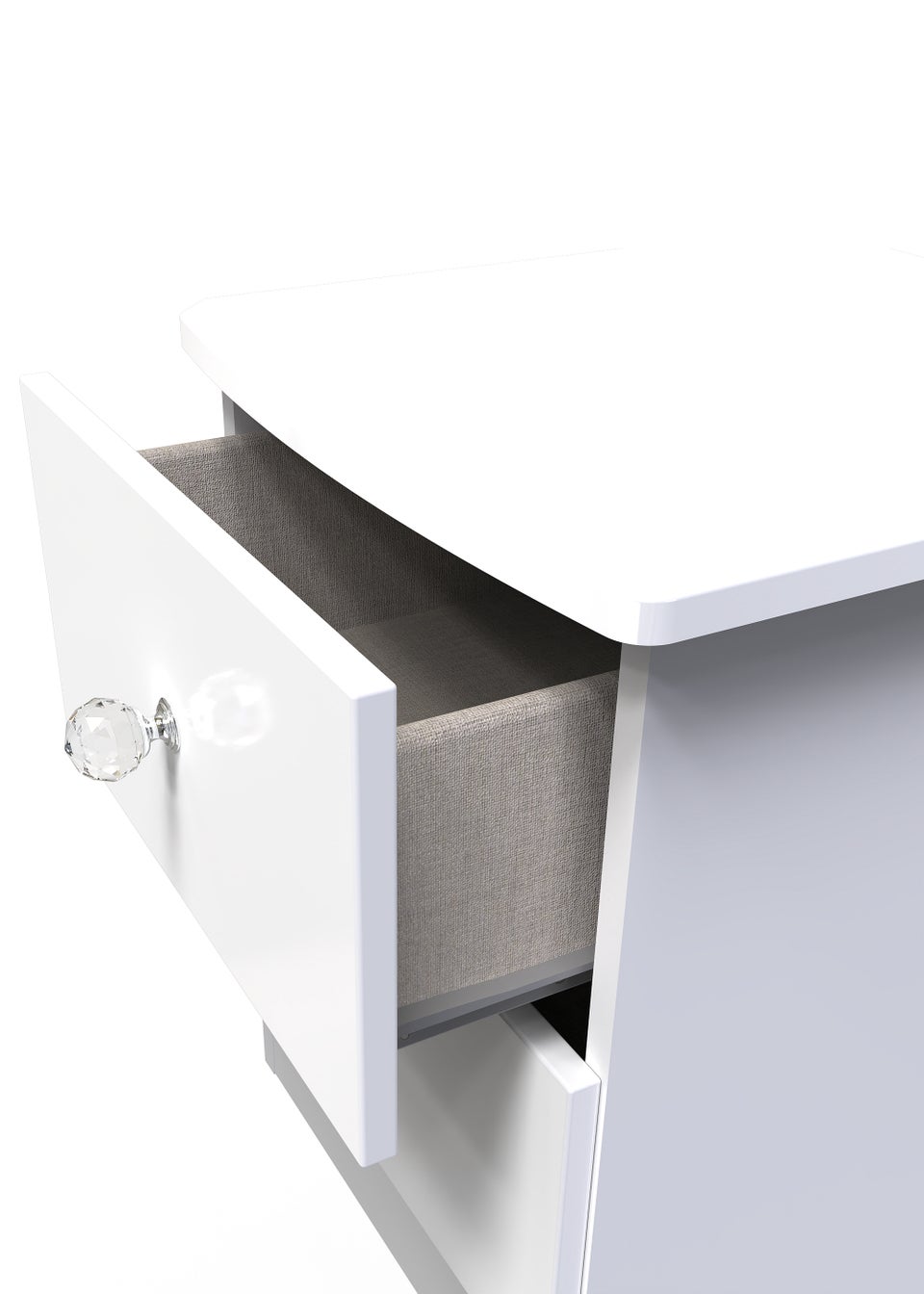 Swift Brilliance 2 Drawer Bedside Table with LED lights (50.5cm x 41.5cm x 39.5cm)
