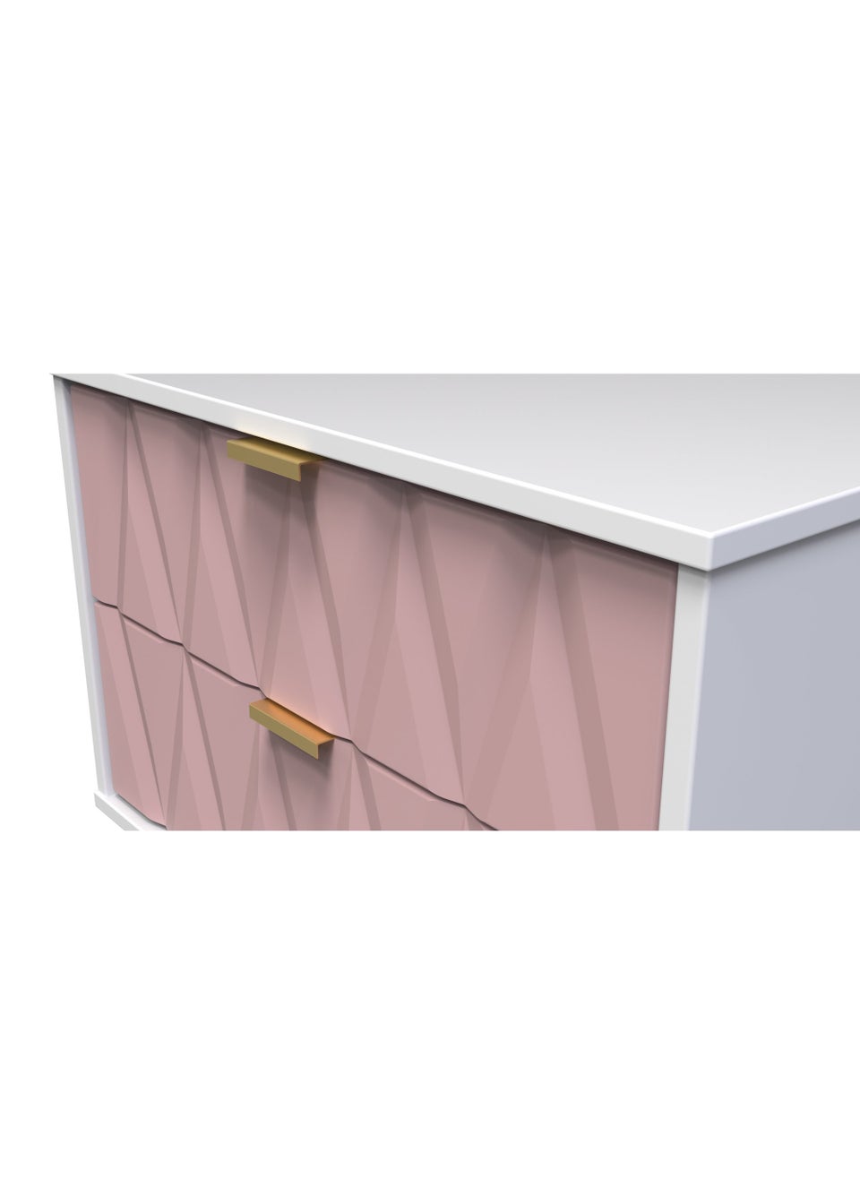 Swift Prism 2 Drawer Midi Bedside Cabinet (52.5cm x 39.5cm x 57cm)