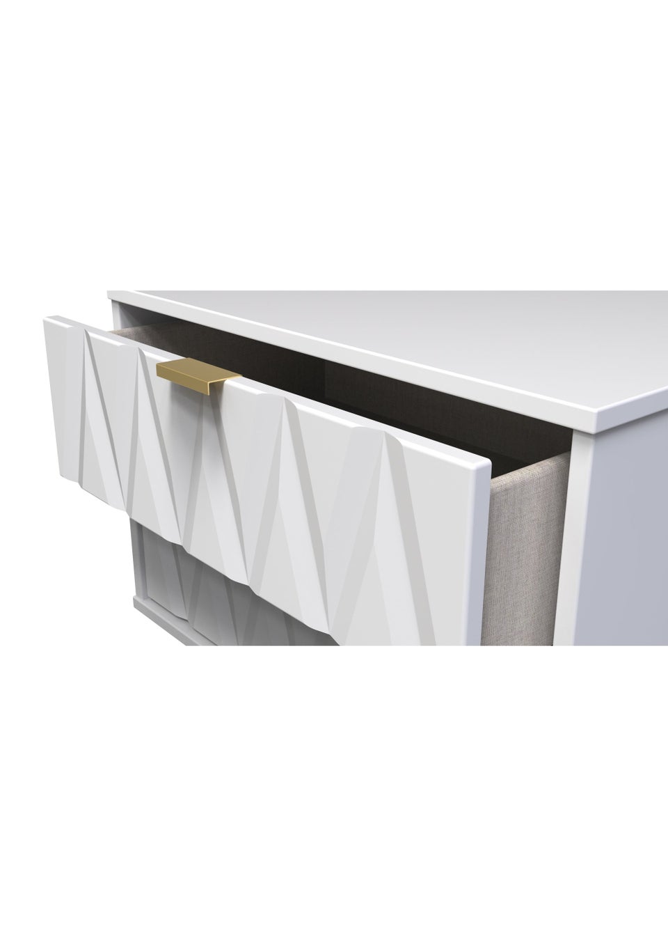 Swift Prism 2 Drawer Midi Bedside Cabinet (52.5cm x 39.5cm x 57cm)