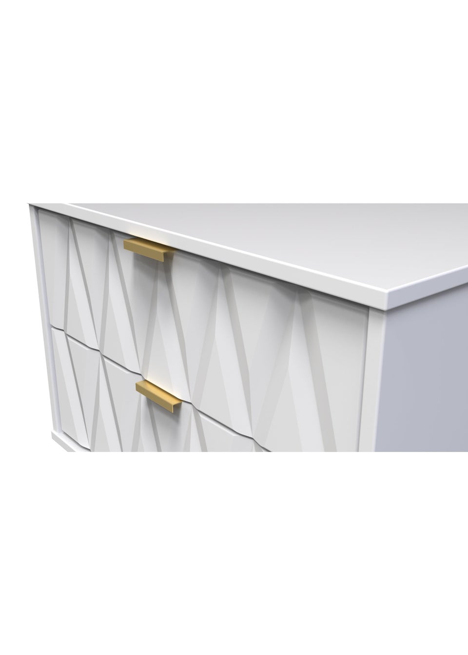 Swift Prism 2 Drawer Midi Bedside Cabinet (52.5cm x 39.5cm x 57cm)