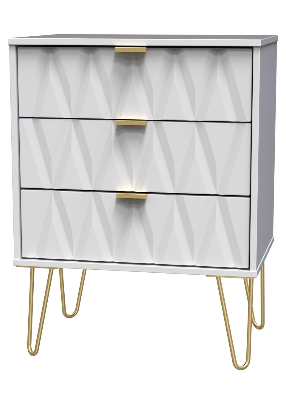 Swift Prism 3 Drawer Midi Chest (74cm x 39.5cm x 57.5cm)