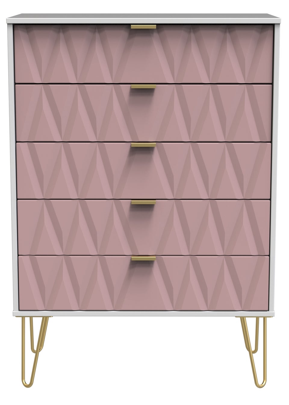 Swift Prism 5 Drawer Chest (107.5cm x 41.5cm x 76.5cm)