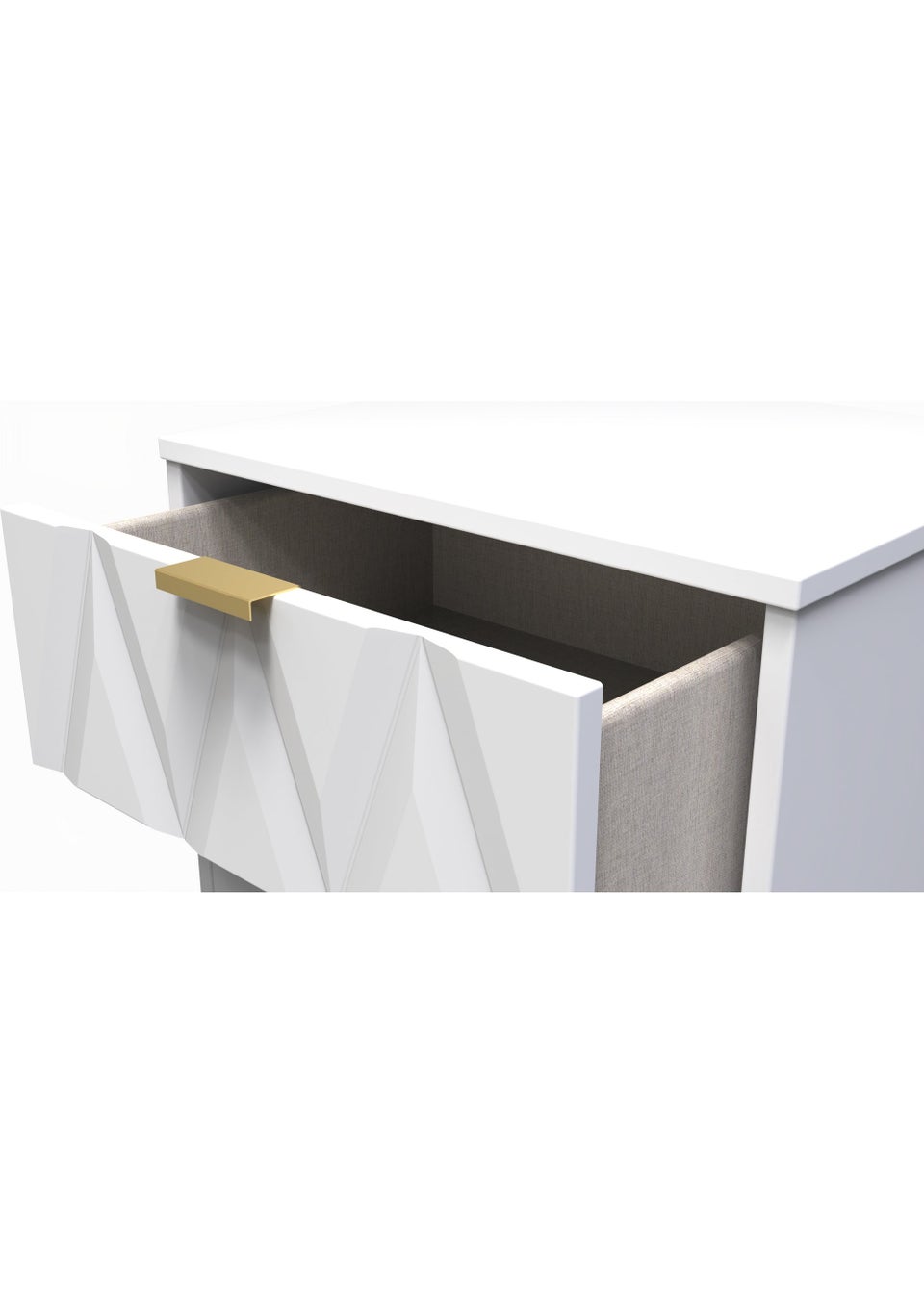 Swift Prism 5 Drawer Bedside Cabinet (107.5cm x 41.5cm x 39.5cm)